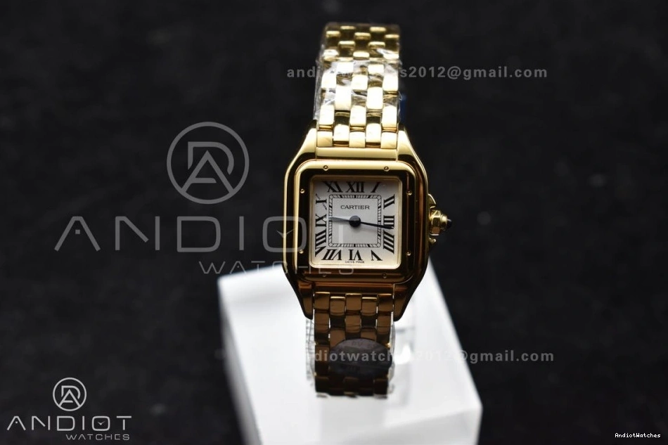 Full 1000 Best Full YG On Edition White YG Quartz BVF Bracelet Panthère Compact 1:1 22mm Ronda Dial 0417